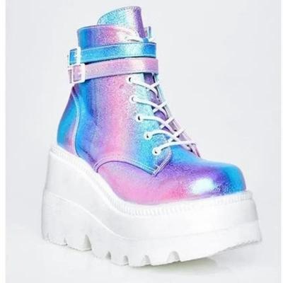 Fashion Hot Selling 2025 Botas Women Winter Buckle Ankel Boots Women Punk Female Platform Boots Wedge High Heels Women Boots Botas Mujer