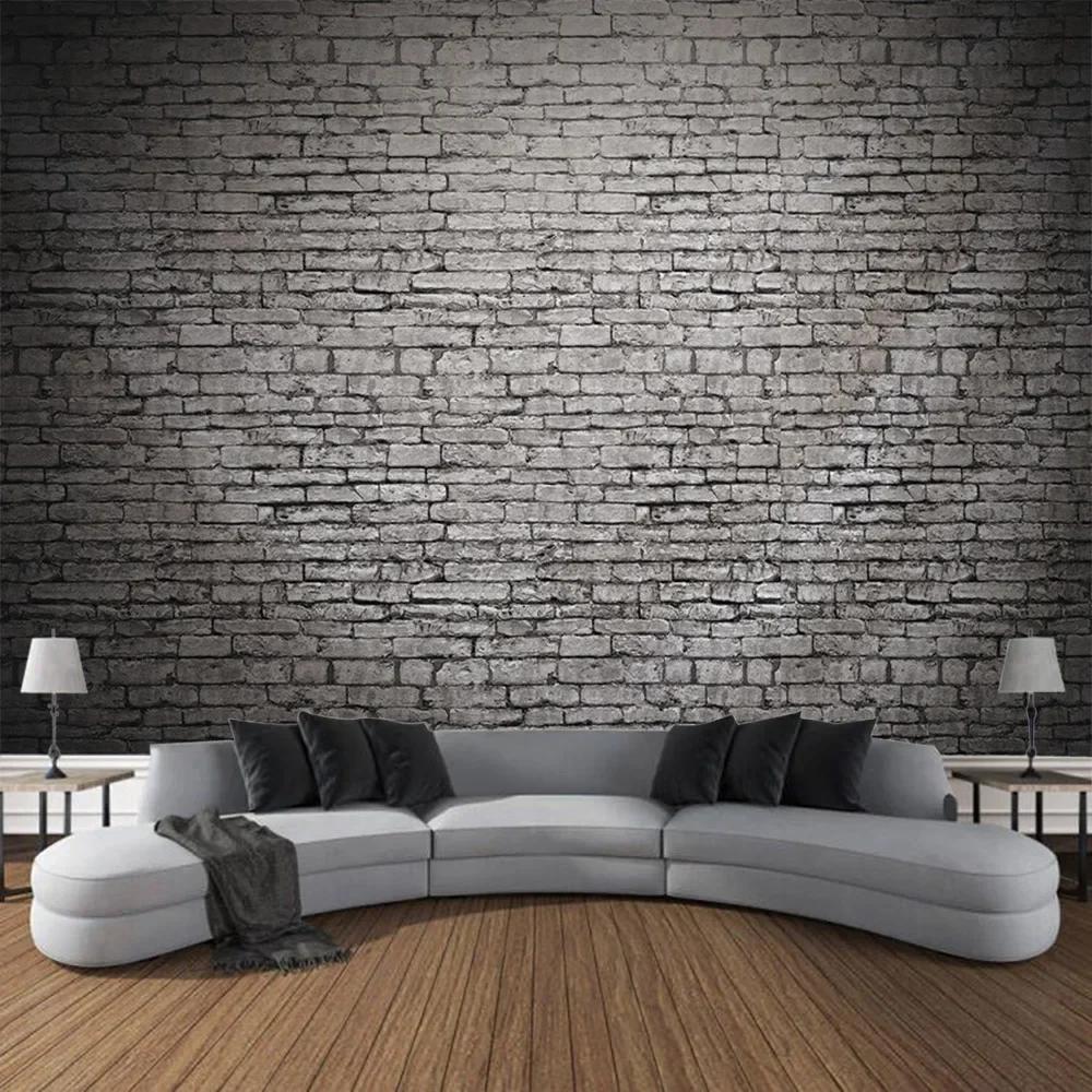 3D Printing Stone Wall Tapestry Vintage Wooden Brick Wall Hanging Cloth Bohemian Psychic Hippie Background Wall Home Decoration