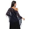 Stylish Triangle Lace Scarf Shoulder Wrap for Women Daily Wear Fringed Shawl for Wedding Ceremonies and Evening Soirees