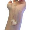 18k Rose Gold Black Agate Small Gourd Necklace for Women - Versatile, Fashionable Clavicle Chain