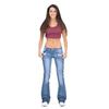 Dames Slim Fit Uitlopende Gewassen Denim Jeans - Wide Leg Stijl