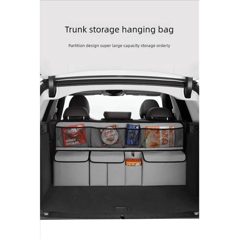 Car Trunk Storage Bag SUV Car Seat Back Hanging Bag Multi Functional Storage Mesh Bag Car Interior Storage Items