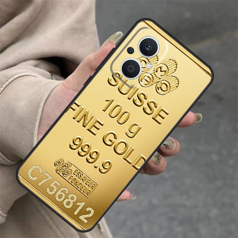 Switzerland Fine Gold Case For OPPO Reno 11 11F 10 Pro 4Z 5Z 8T 5 6 7 8 Lite OPPO Find X5 X6 Pro X2 X3 Lite Cover
