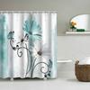1/4 Marble Veining Shower Curtains, Toilet Seat Decoration, Shower Curtain With Carpet And Toilet Lid, 70.8X70.8 Inch