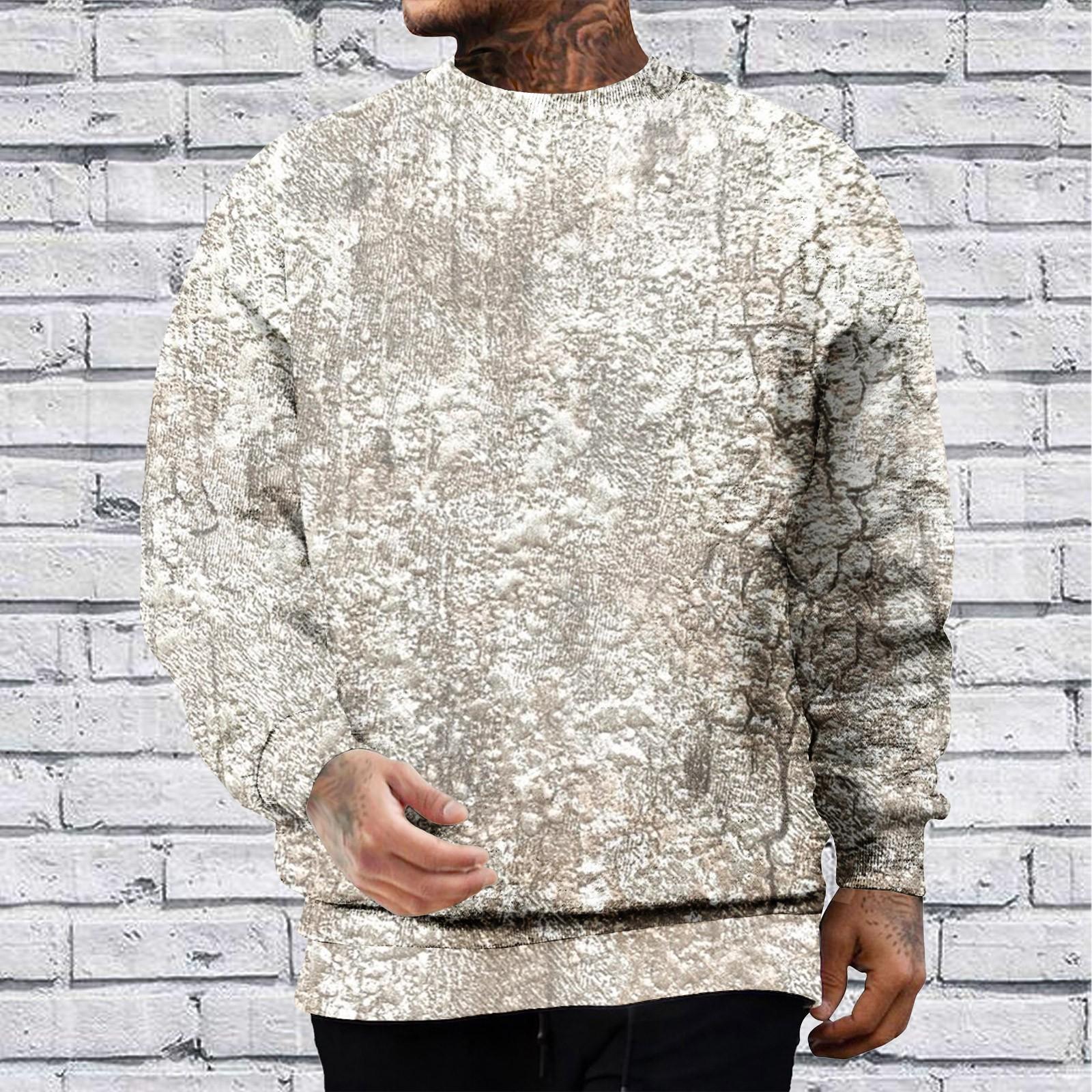 

Мужская зимняя круглая горловина с длинным рукавом, поддельная двухкомпонентная большая свободная утолщенная верхняя часть, пуловер, свитшот L тёмно-синий