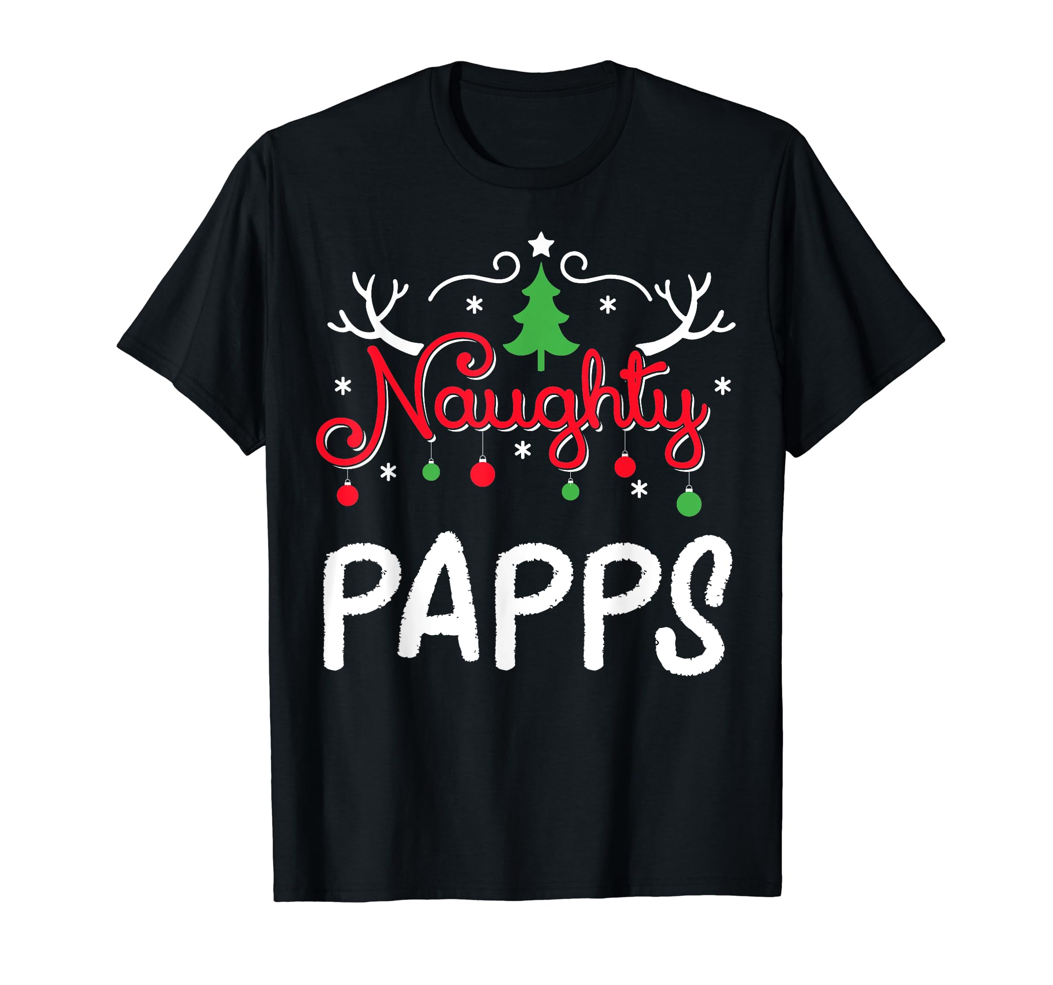 

Naughty Pappous Christmas Graphic - Funny Men s Ugly Christmas T-Shirt