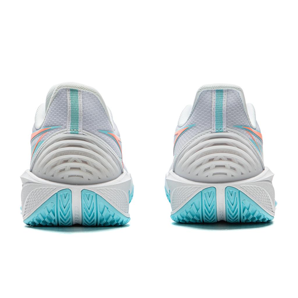 Li Ning Light Speed 4 Cushioning Slip Resistant Abrasion Resistant Rebound Low top Basketball Shoes Men's White Blue ABPW011-1