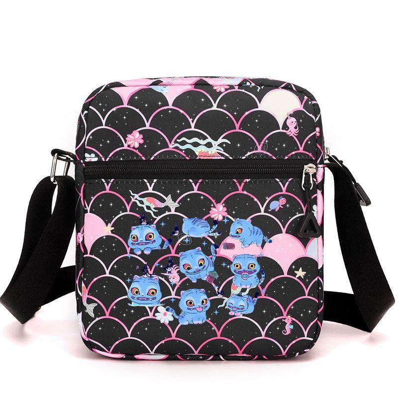 Borsa a Spalla Stampata Periferica Gruppo Femminile Cacciatrice di Demoni Kpop Saja Boys Borsa a Tracolla da Donna Borsa Scolastica Borsa da Campus per Studenti CLE