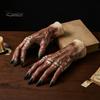 Detailed Zombie Hands 1 Pair Halloween Costume Gloves for Adults Kids, Horror Accessories Gloves, Latex Scary Ghost Hand Cosplay Accessory Masquerade