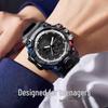 Waterproof Dual Display Alarm Clock Sports Watch for Teens and Men