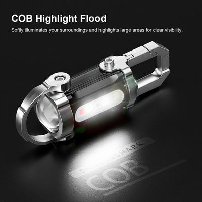 Mini COB Work Light Rechargeable LED Flashlight 7 Modes Emergency Keychain Light Waterproof Keyring Camping Hiking Pocket Lamp