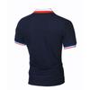 Summer Men's Simple Rib Color Block Casual Men's Lapel Short-sleeved Polo Shirt