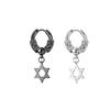 Stainless Steel Huggie Hoop Dangle Earrings Punk Hip Hop Vintage Feather Cross Spike Sword Triangle Drop Earrings for Men Wome