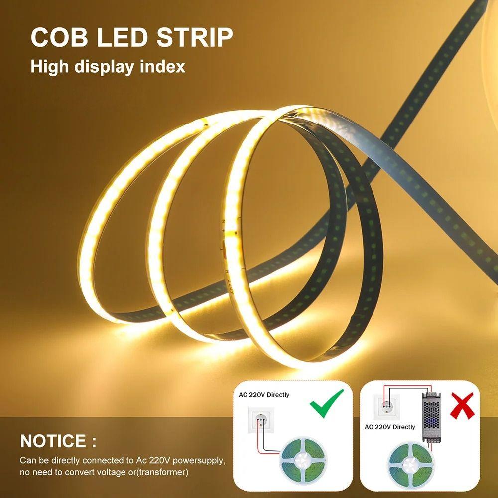 1Roll DC12/24V 320LED Flexible Lamp Super Bright Linear Lighting Durable COB LED Strip Light