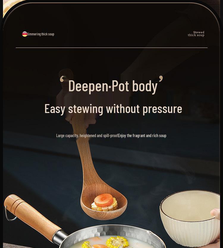 Unbeschichtete Edelstahl Yukihira Milchpfanne – Babynahrung & Ramen-Suppentopf