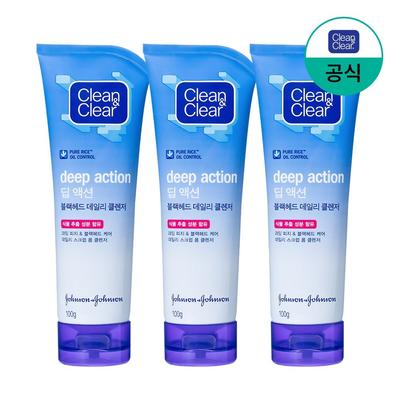 Johnson Clean & Clear Deep Action Daily Cleanser na černé tečky, 100 g, 3 jednotky