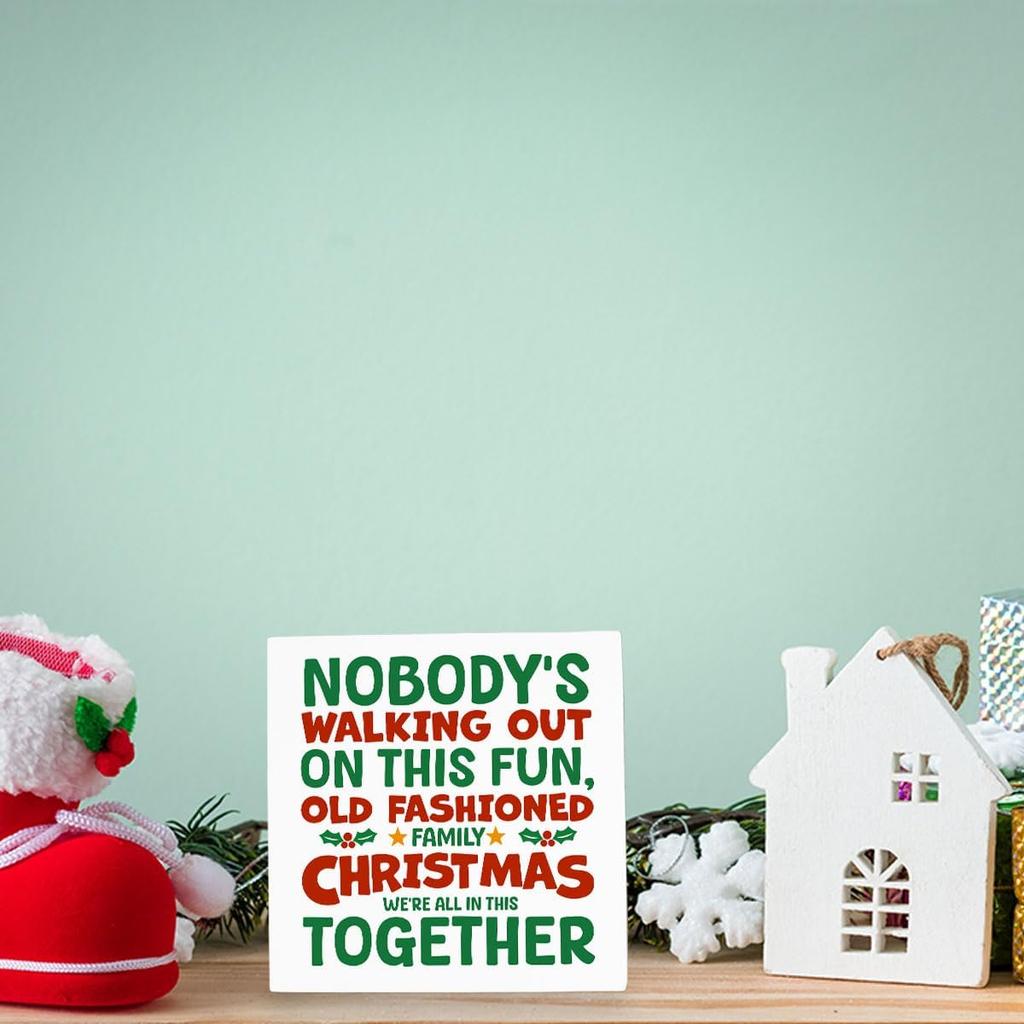 Christmas Vacation Funny Decorations - Xmas Holiday Sign, 5 X 5 Inches