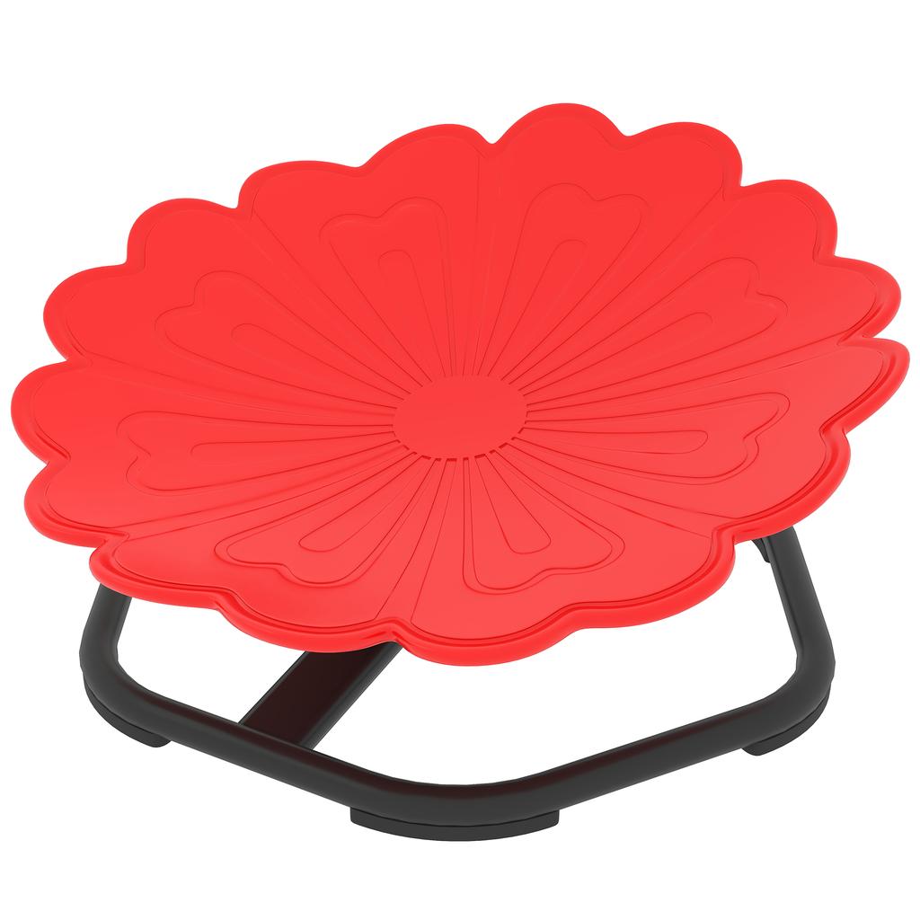 Flower-Shaped Sensory Spinning Chair with Non-Slip Base for Balance/Coordination, Red
