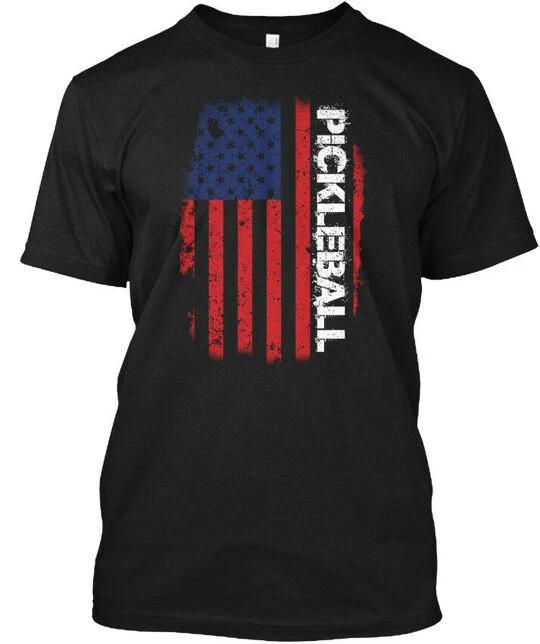 

Pickleball American Flag Sport T-Shirt Made in the USA Size S to 5XL L