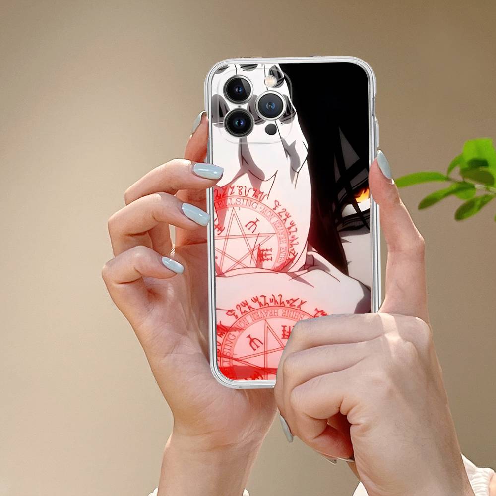 Horror Anime Hellsing For IPhone 11 12 13 14 15 16 17 Pro Max Plus 13 Mini Silicone Soft Transparent Back