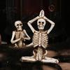 Heilender und dunkler Stil Dekor Halloween Yoga Skelett Statue Lustige Tote Figur für Party Dekoration Abgenutzt