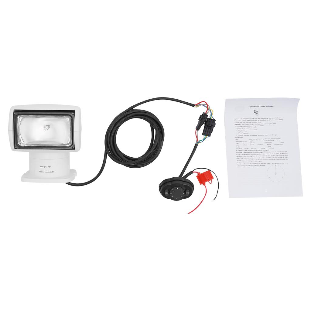 Remote Control Marine Spotlight, Waterproof 12V 100W LED Searchlight for Boats Deck - Perfect for Night Fishing & Navigation