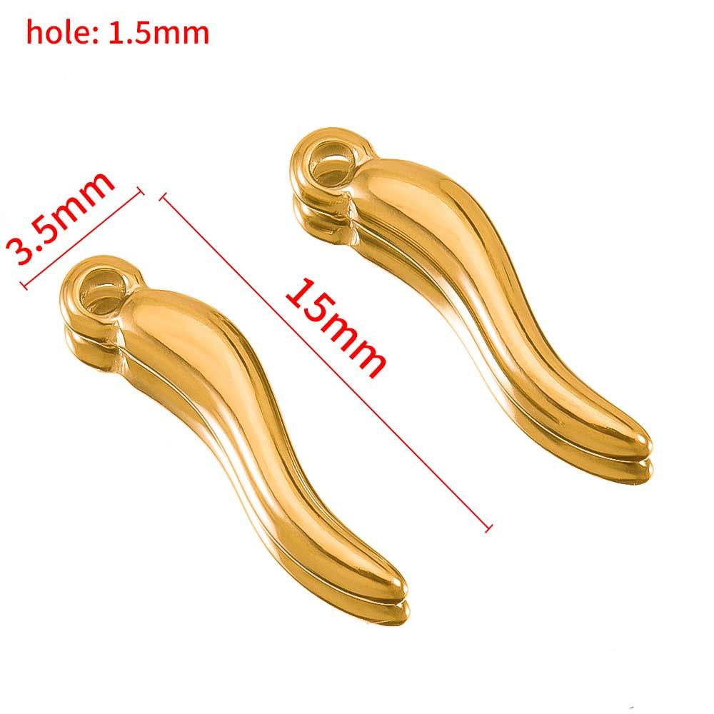 2pcs 5pcs Stainless Steel Pepper Charms With Natural Stone Chili Earrings Pendant for Necklaces DIY Jewelry Making Supplies Bulk