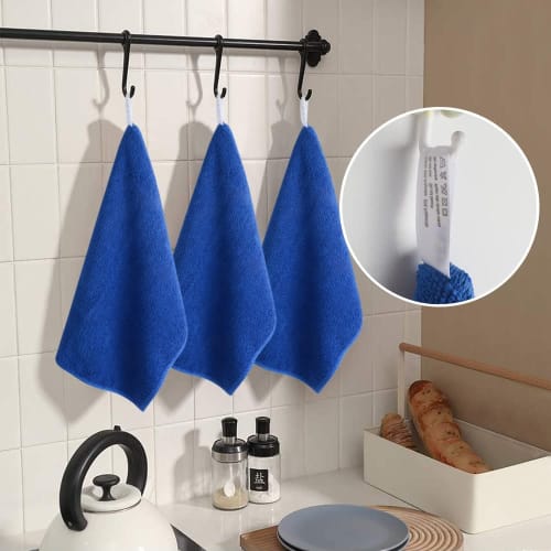 SINLAND Microfiber Cleaning Cloths, Cleaning Towels, for Car Washing, Absorbent, Quick-Drying, 12-Count, Blue