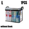 Foldable Book Box Student Textbook Organizer Bag  Large Capacity Transparent Storage Box Portable Zipper Waterproof Sundries