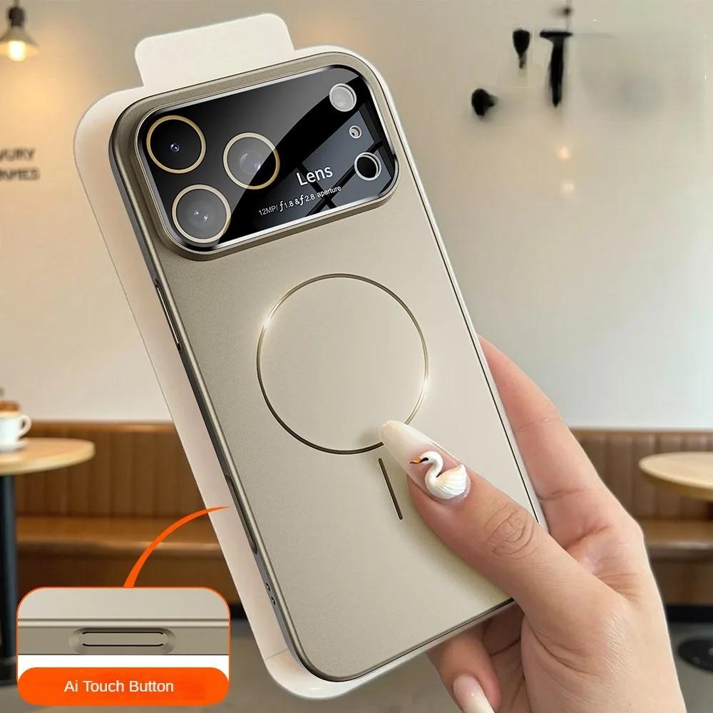 Magnetic Wireless Charging Colorful Case for iPhone 17 16 15 14 13 Pro Max Plus 17Air Skin Feel Large Window Lens Protect Cover