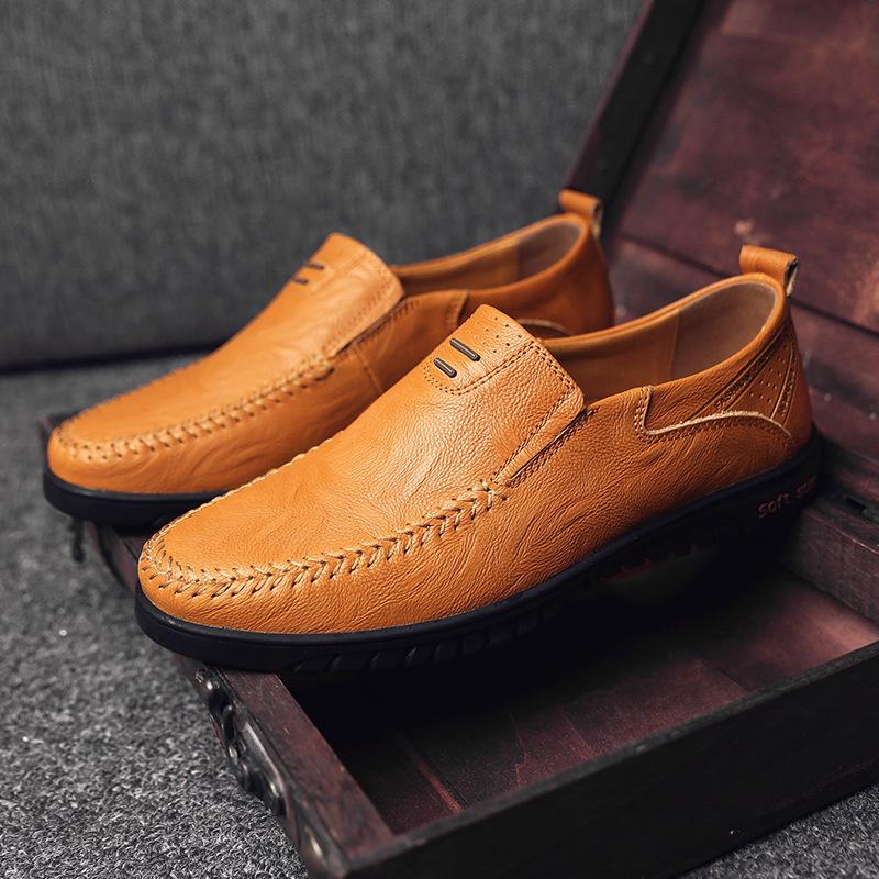Men's Leather Shoes Simple Fashion Moccasins Genuine Leather Casual Shoes Men's Shoes Summer
