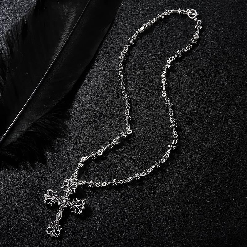 Fashionable Nightclub Trendy Cross Necklace Retro Fashion Trendy Accessories Necklace Exquisite Texture Necklace