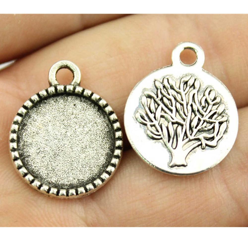 Fit Round 16mm Glass Cabochon Base Setting Tray Accessories Parts Men's Jewellery Bulk Original Cheapest Items