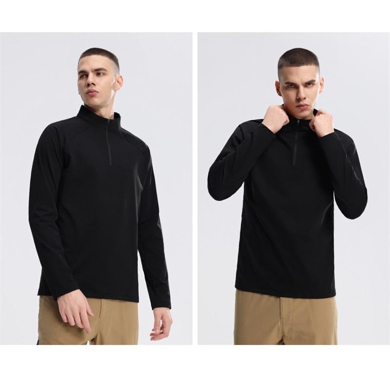 Herren Halbketten Schnelltrocknend Stehkragen Sporttop