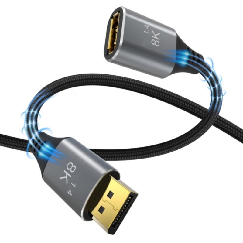 8K  1.4 Extension Cable 60Hz UHD 4K 144Hz Male To Female for Computer and Monitor Video PC Laptop