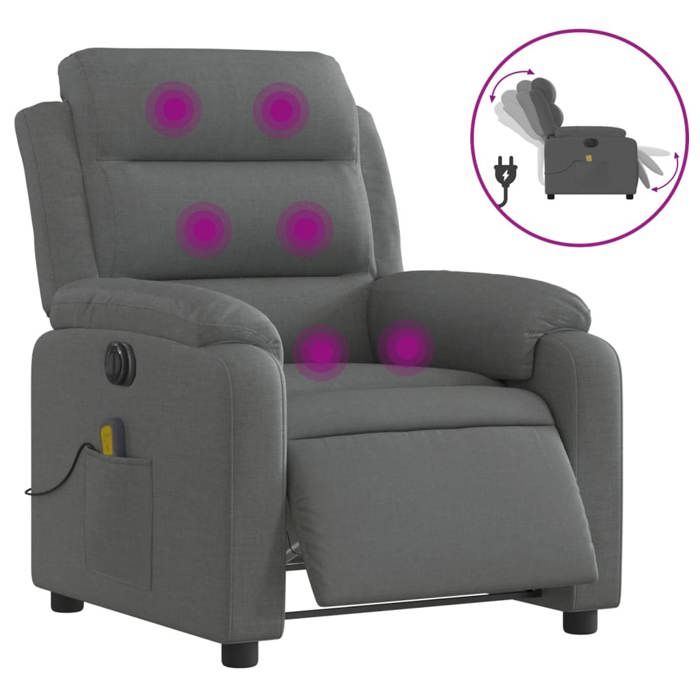 VidaXL Electric Massage Recliner, Relaxation Chair with Backrest, Seat with Armrests, TV Armchair of 3204969