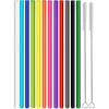 14 Pack Replacement Straws for 40 Oz Stanley Adventure Travel Tumbler Cup, Reble Plastic Straws with Cleaning Brush, Compatible with 40oz 30oz 20oz
