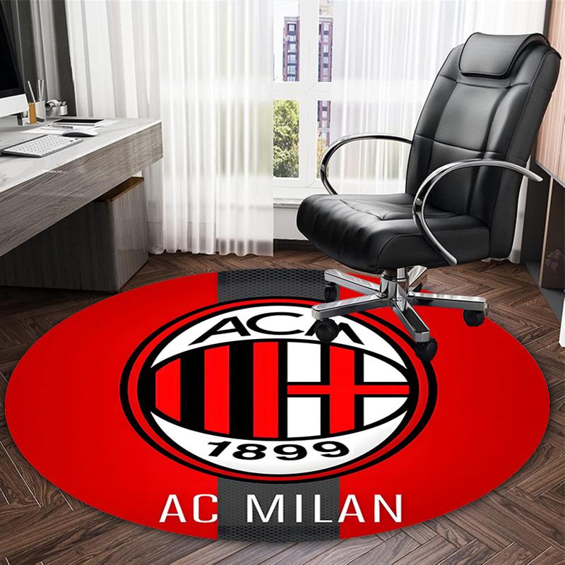 1pc Football Team (7) Print Round Carpet Chair Round Carpet Suitable for Bedroom Living Room Home Decorative Carpet