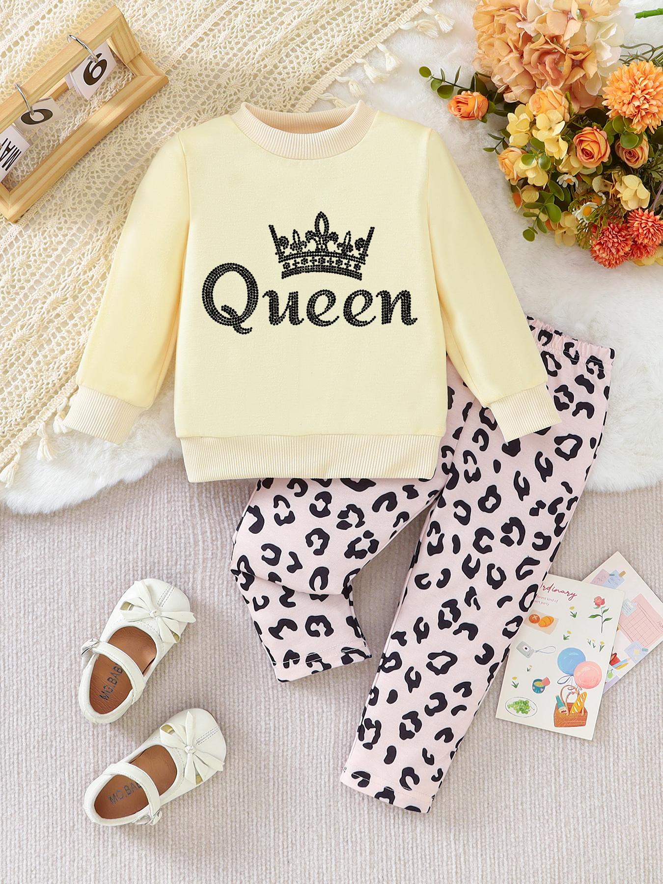 

Girls Outfit Printed Long Sleeve Tops And Pants Children Clothing Sets 9M хаки