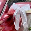 10PCS Heart Shape Tulle Bow Decorations Organza Bows for Wedding Car Party DIY Decoration Heart Shaped Tulle Bows 13x22cm