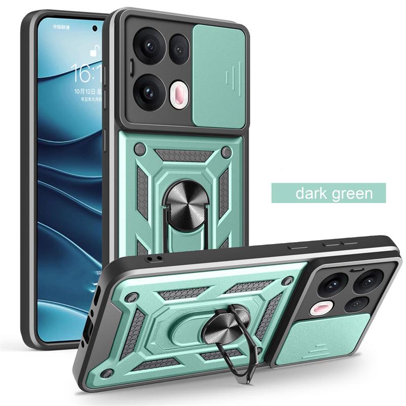 Armor Slide Lens Funda For Oppo Reno 13 13Pro 5G Case Car Magnetic Holder Ring Stand Protect Back Cover for OPPO Reno13 Pro Capa