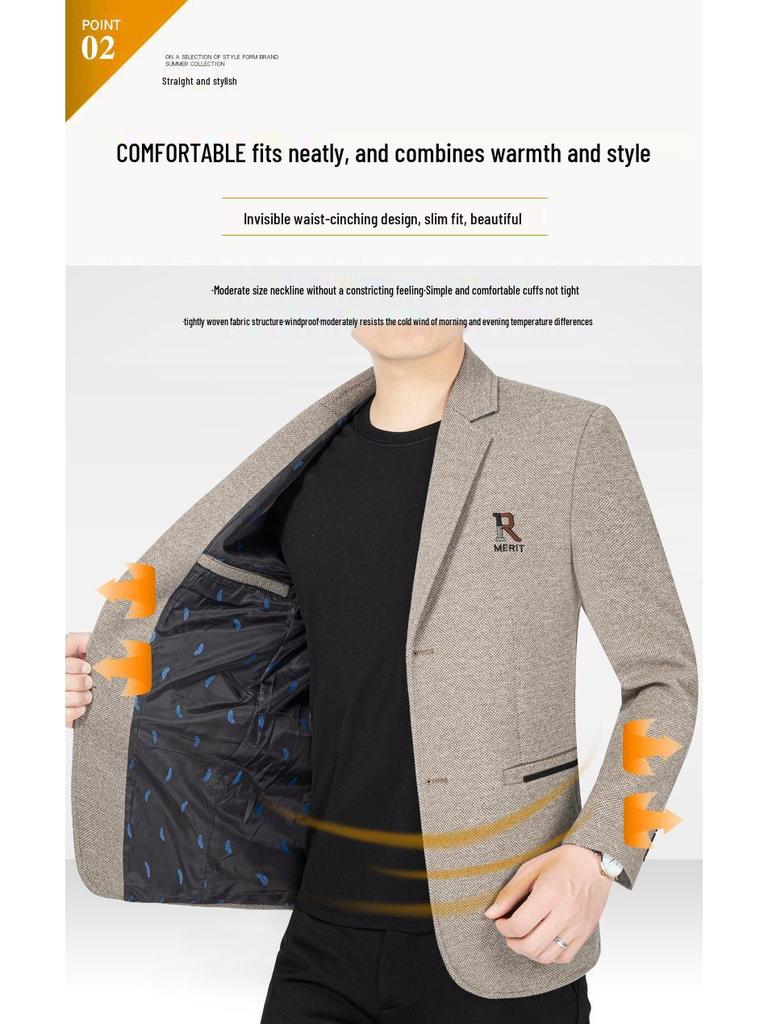 2024 Men's Business Casual Suit: Breathable, Comfortable Autumn/Winter Fashion Coat.