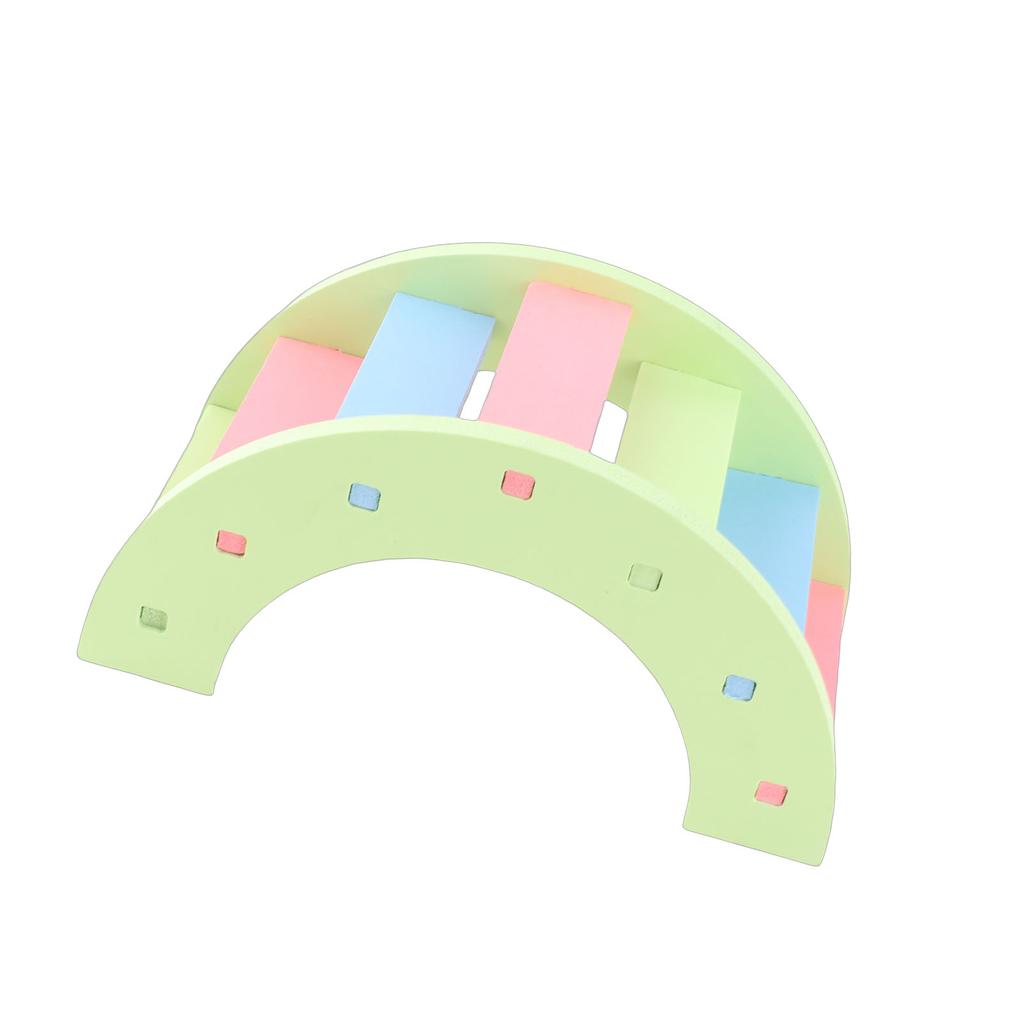 Wooden Hamster Play Bridge Toys   Seesaw Activity Cage for Pet Guinea   Mice Pink