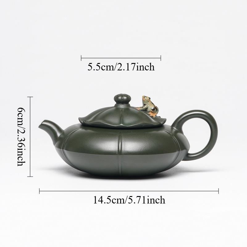 

210ml Yixing Purple Clay Teapot Green Mud Frog Teapot Chinese Lotus Teapot Household Small Capacity Kung Fu Tea Set Accessories