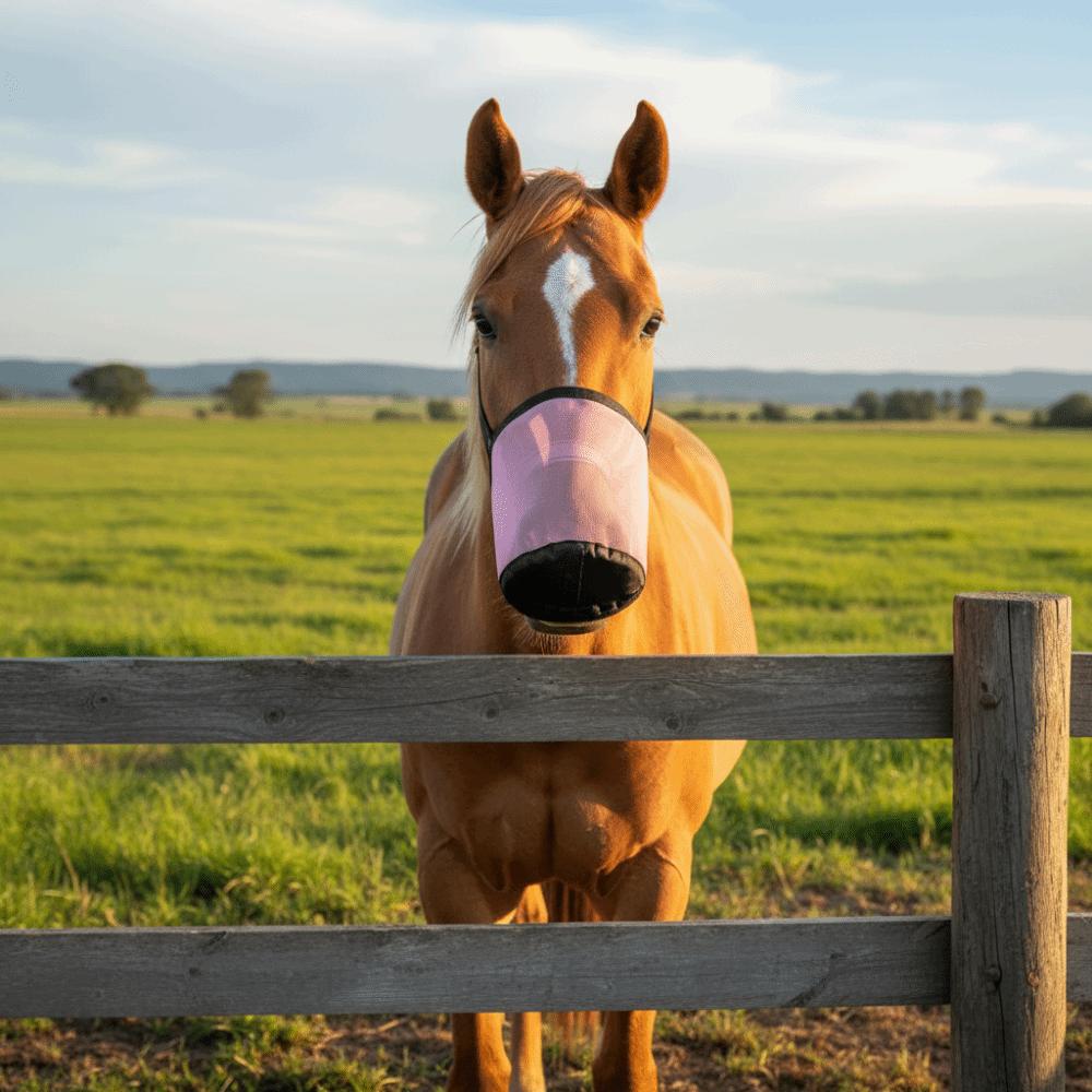 Multi-color Leak-Proof Horse Feeding Bag Adjustable Mesh Hay Feeder Tote Elastic Breathable Grazing Muzzle Outdoor