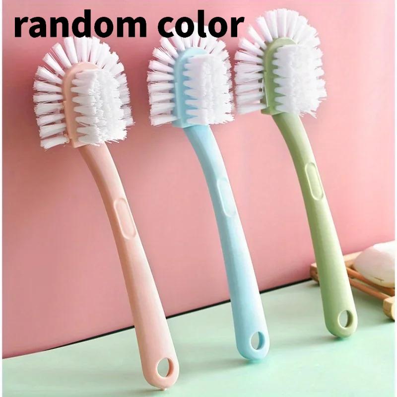 Household Plastic Five Sided Shoe Brush 1/2Pcs Double Sided Ring Type Gap Cleaner Multifunctional Bathroom Cleaning Brush
