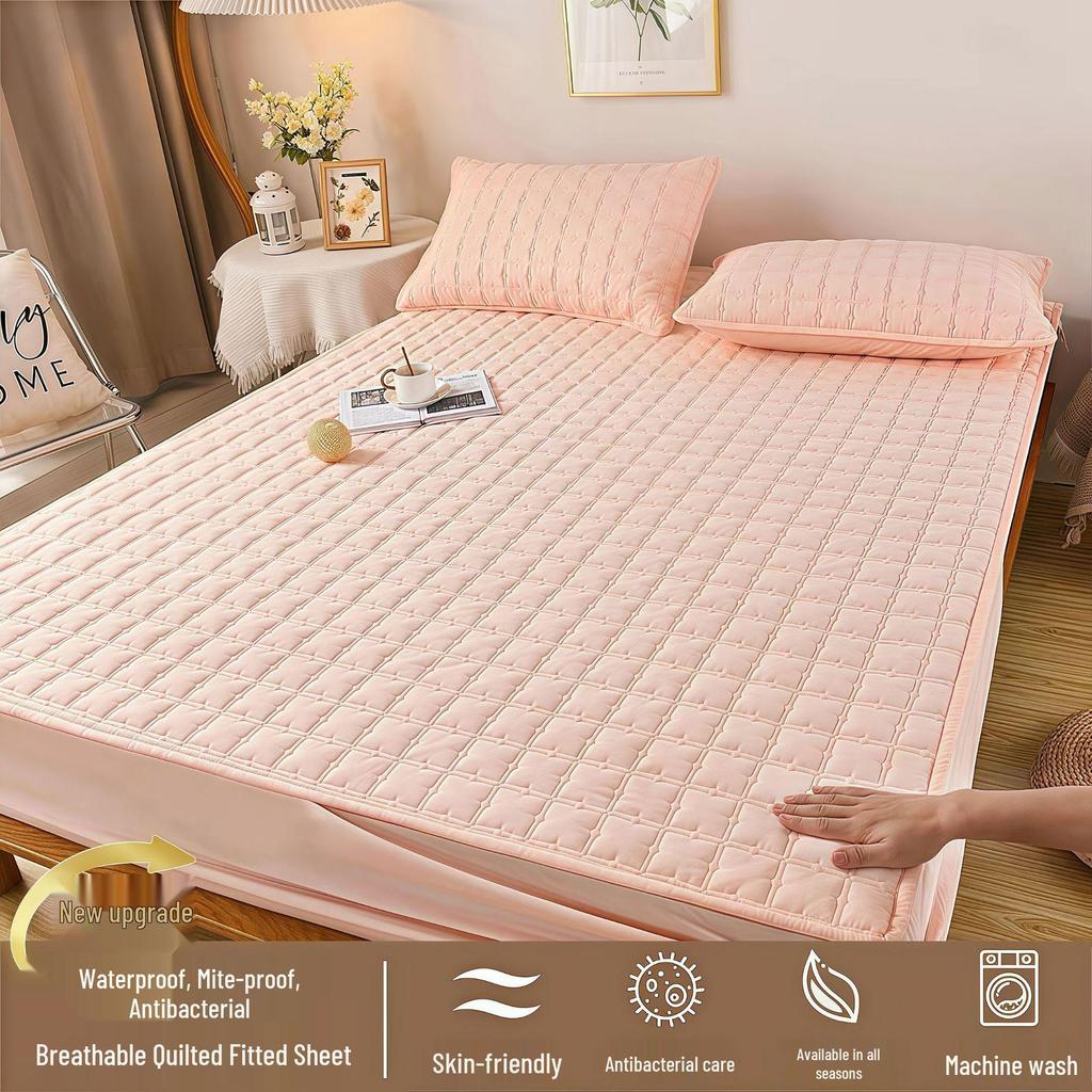 Wodoodporny Pikowany Ochraniacz na Materac Klasy A - Łóżko Podwójne, Oddychająca i Odporna na Wilgoć Narzuta