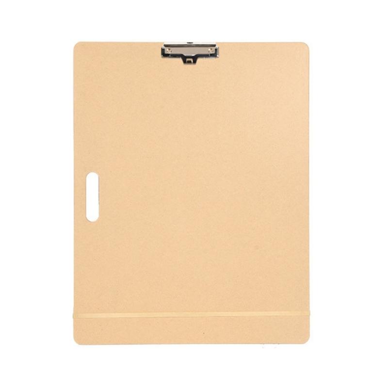 Art Drawing Pad Wood Sketching Board with Metal Clip and Elastic Band for Artist Beginner Sketching Oil Acrylic Painting