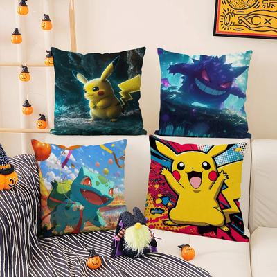 Pokemon Celebi Anime Plush Pillow Cover Soft Short Plush Cushion Cover For Sofa Bedroom Living Room Home Decor Gift