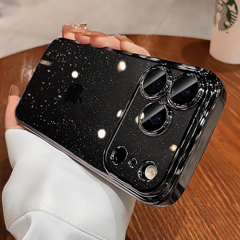 For iPhone 17 Air 17 Pro Max Case New Camera Protector Glitter Bling Clear PC Cover for iPhone 13 12 11 14 15 16 Pro Max